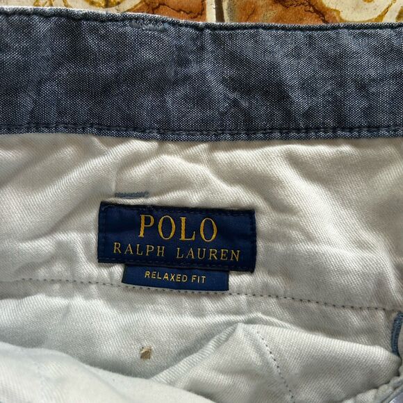 Polo Ralph Lauren Chino Shorts Men's 36 Relaxed Fit Light Blue Preppy - Picture 4 of 4